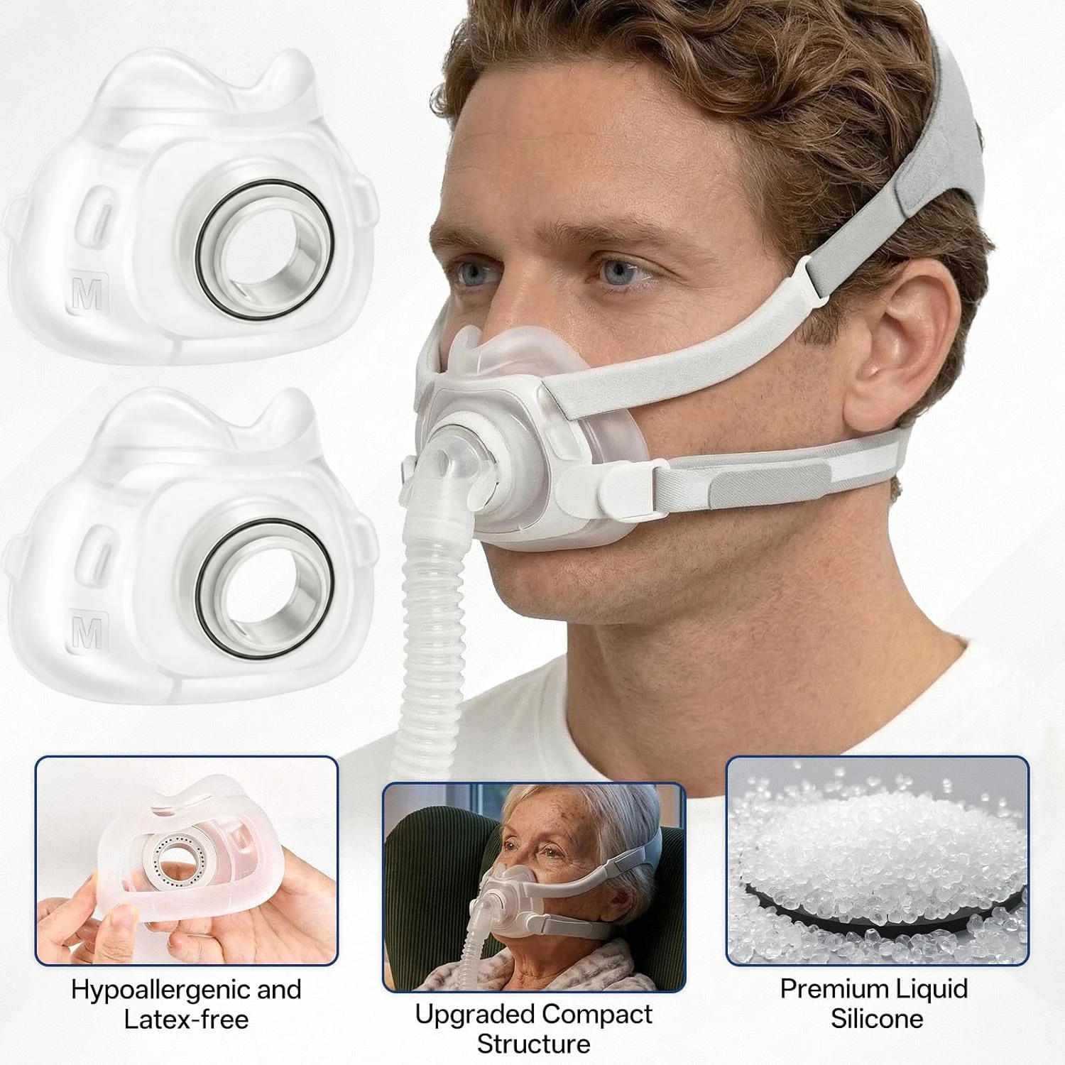

2/1 pack Face Mask Replacement for Airfit F40, Nasal Pillow Cushion Nose Parts Snoring Accessories, Compatible with AirFit F40