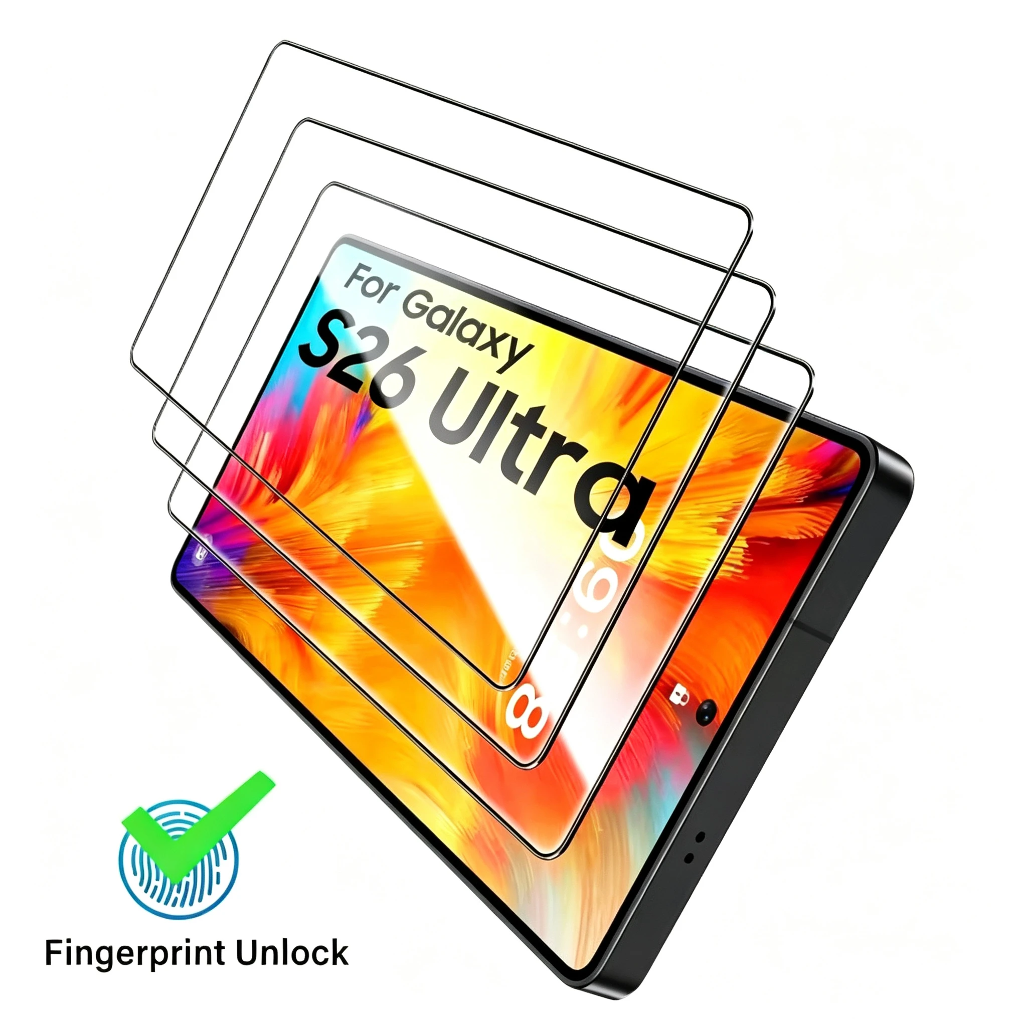 5-2PCS Screen Protector For Samsung S26 s25 S24 Ultra S23 22 Plus Tempered Glass HD Transparent Clear Anti Scratch Case Friendly