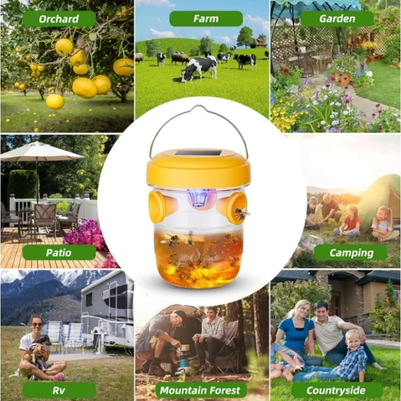 1/3 قطعة فخ دبور كبير مقاوم للماء فخ الدبابير المعلقة للداخلية في الهواء الطلق قابلة لإعادة الاستخدام حديقة الفاكهة جهاز صيد الذباب أدوات مكافحة الآفات