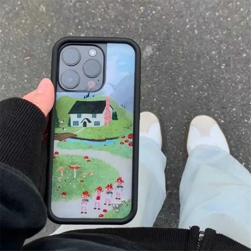 Wildflower ins Nara Smith Sweet Sliy Phone Case for iPhone 12 13 14 15 16 Pro Max Plus 17 Pro Cherries Clown Around Orchid Cover - Image 4