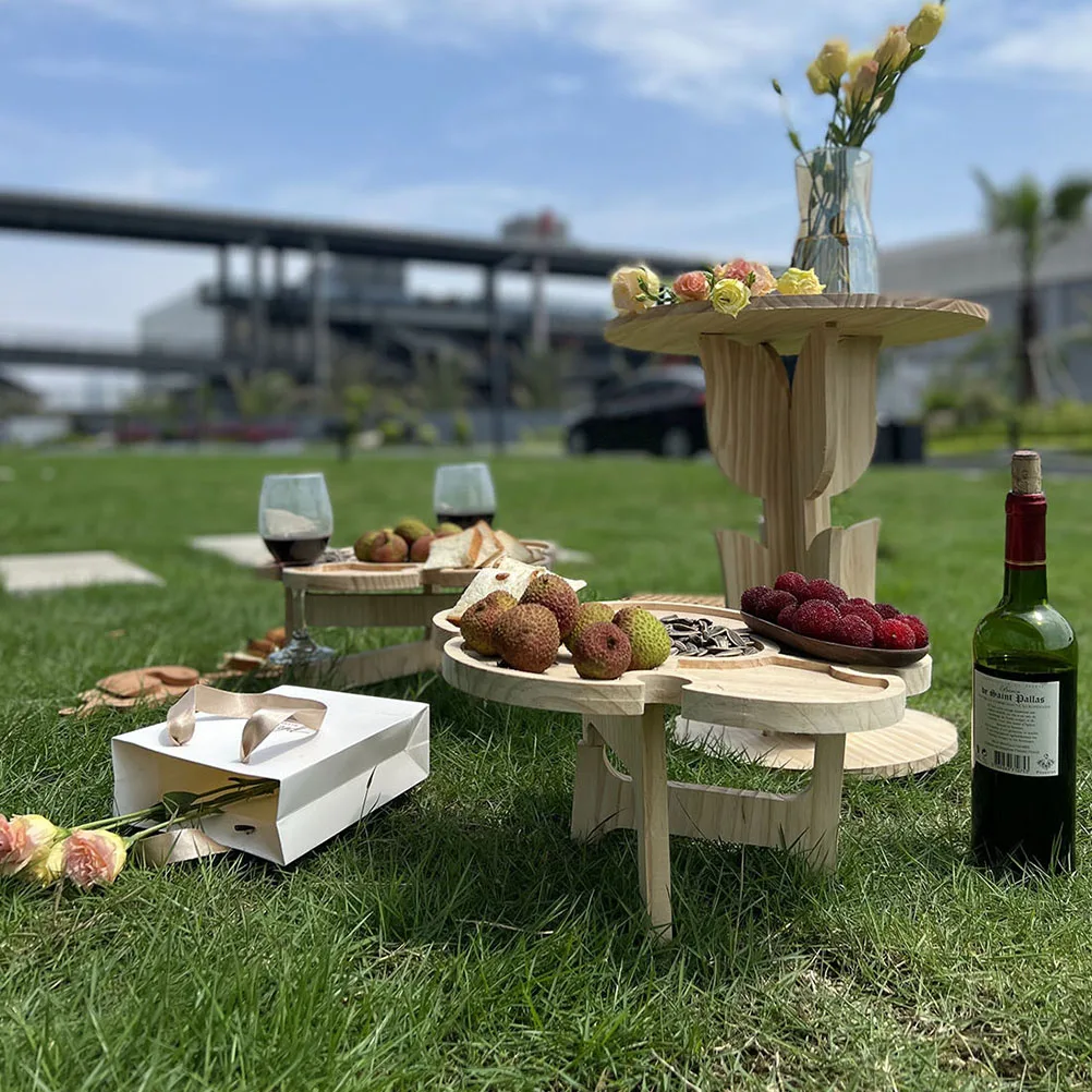Tavolo da picnic portatile in legno Tavoli da picnic per esterni Tavolo pieghevole da pavimento Regali da spiaggia Tavolini Mobili da giardino
