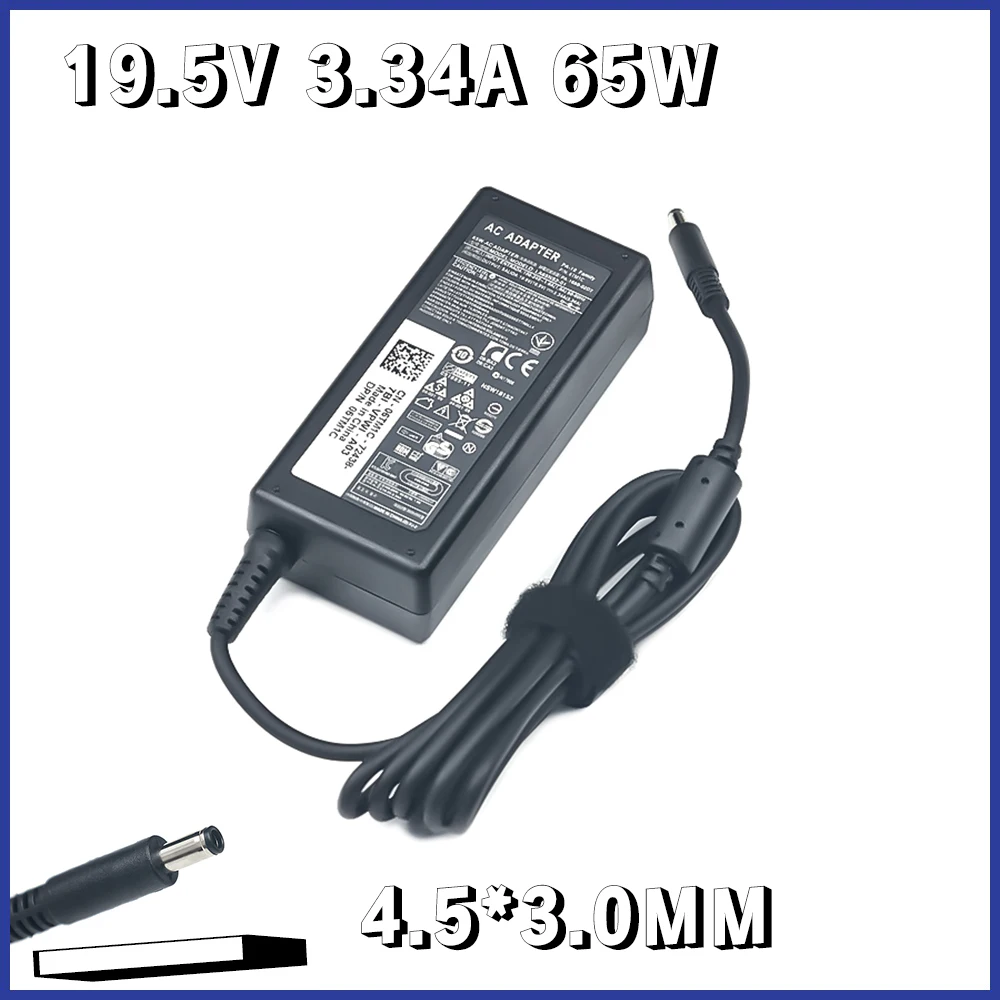 19.5V 3.34A 65W 4.5*3.0mm Laptop Charger Adapter For Dell Inspiron 15 3551 3552 3558 5551 5552 5555 5558 5559 7568 P28E P57G