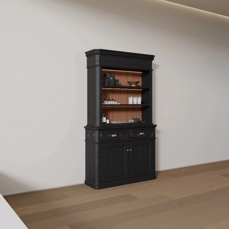 

French High-end Display Cabinet Nordic Solid Wood Display Cabinet for Jewelry Ornaments Commercial Furniture أثاث مكتبات FYMC