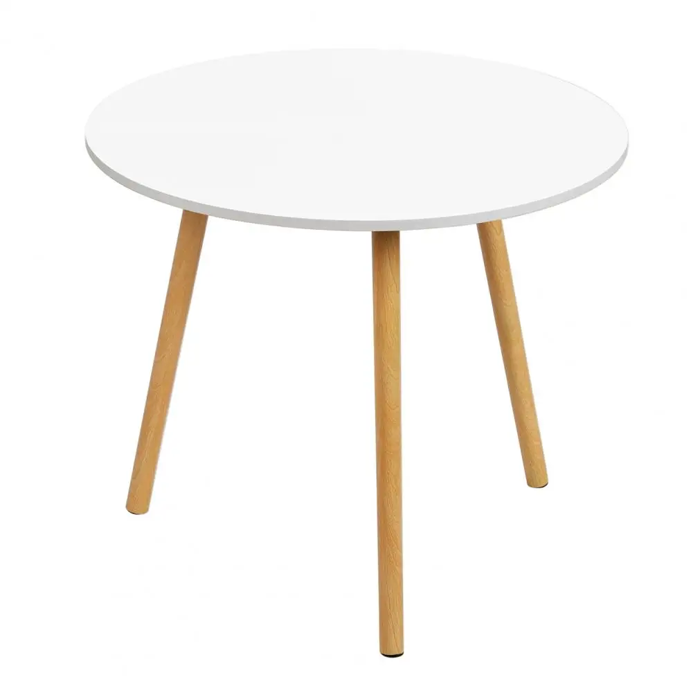 Household Small Apartment Dining Table, Round Kitchen Table with Wood Legs, Kitchen Living Room Leisure Coffee Table
