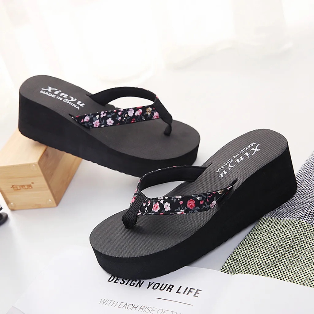 Women\'s Flip Flops Soft Sole Summer Beach Non-slip Slippers Hot Sale Classic Black Bohemian Clip Toe Slides Ladies Footwear