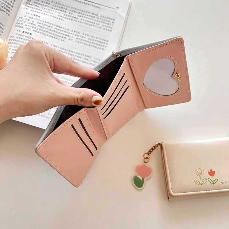 Simple fresh women's small exquisite simple student simple pu material coin purse money clip female student clutch bag