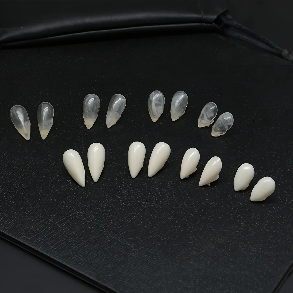 4-Piece Set Of Transparent Resin Vampire Fangs - Perfect For Halloween & Cosplay Decorations, No Power Needed