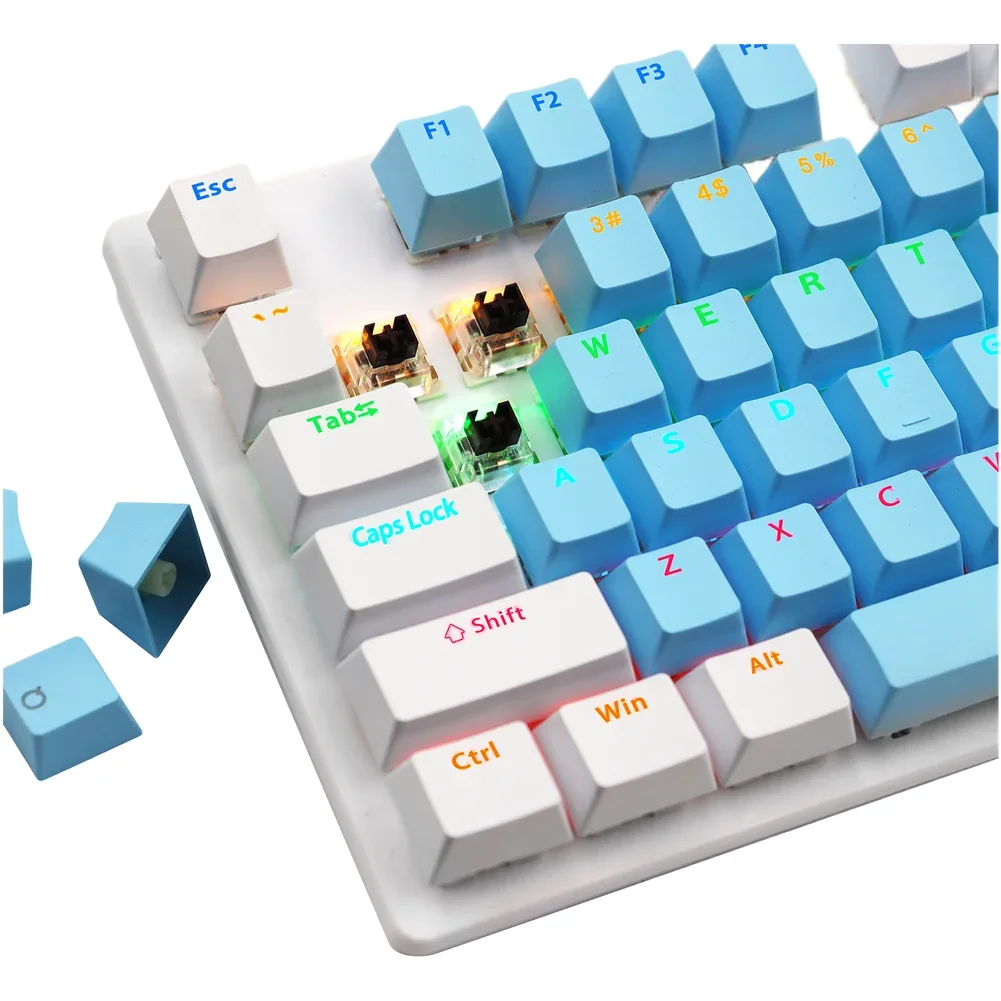 RGB Backlit Wired USB B87 Mechanical Keyboard with 87 Keys Compact Design and Spill Resistant Construction for Gamers