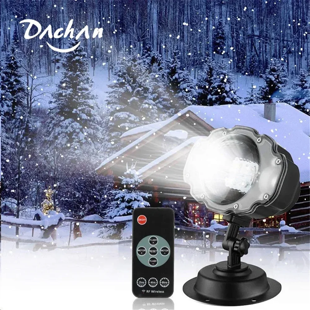 Projecteur de lumière LED de chute de neige, lumière de neige de noël, lampe de projecteur de chute de neige projecteur d'effet de neige dynamique pour le jardin