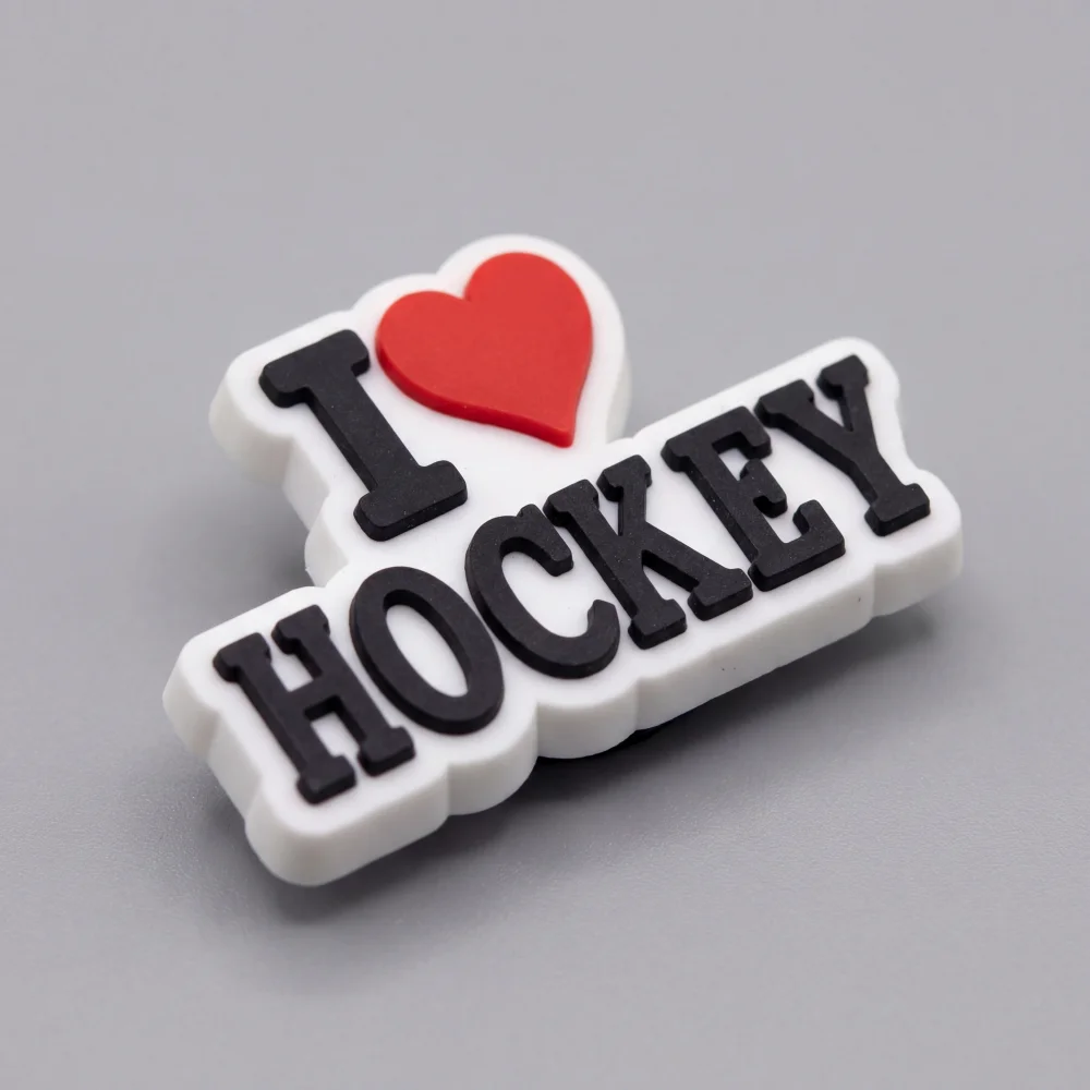 1-20Pcs Hockey PVC Shoe Buckle Sandals DIY Accessories Garden Shoes Charms Clogs Pins Backpack Decoration Kids Man Party Gift