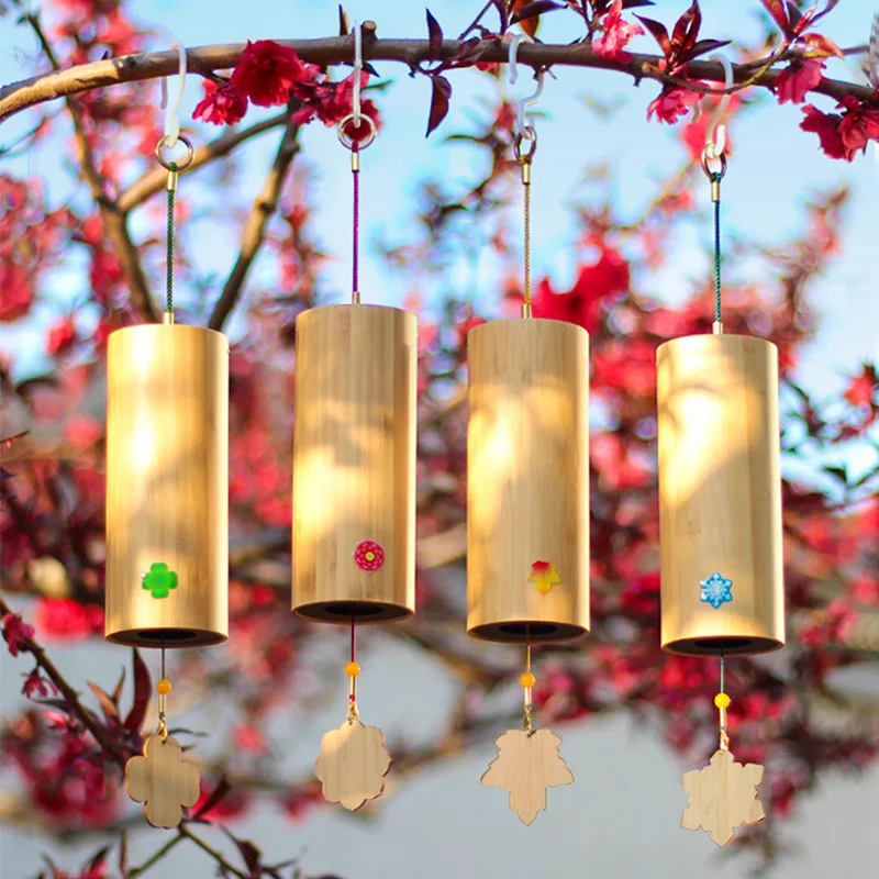 Bamboo Wind Chimes Chime for Sound Healing Meditation and Calming Emotions Classic Home Decoration Good Gift for Family Friends