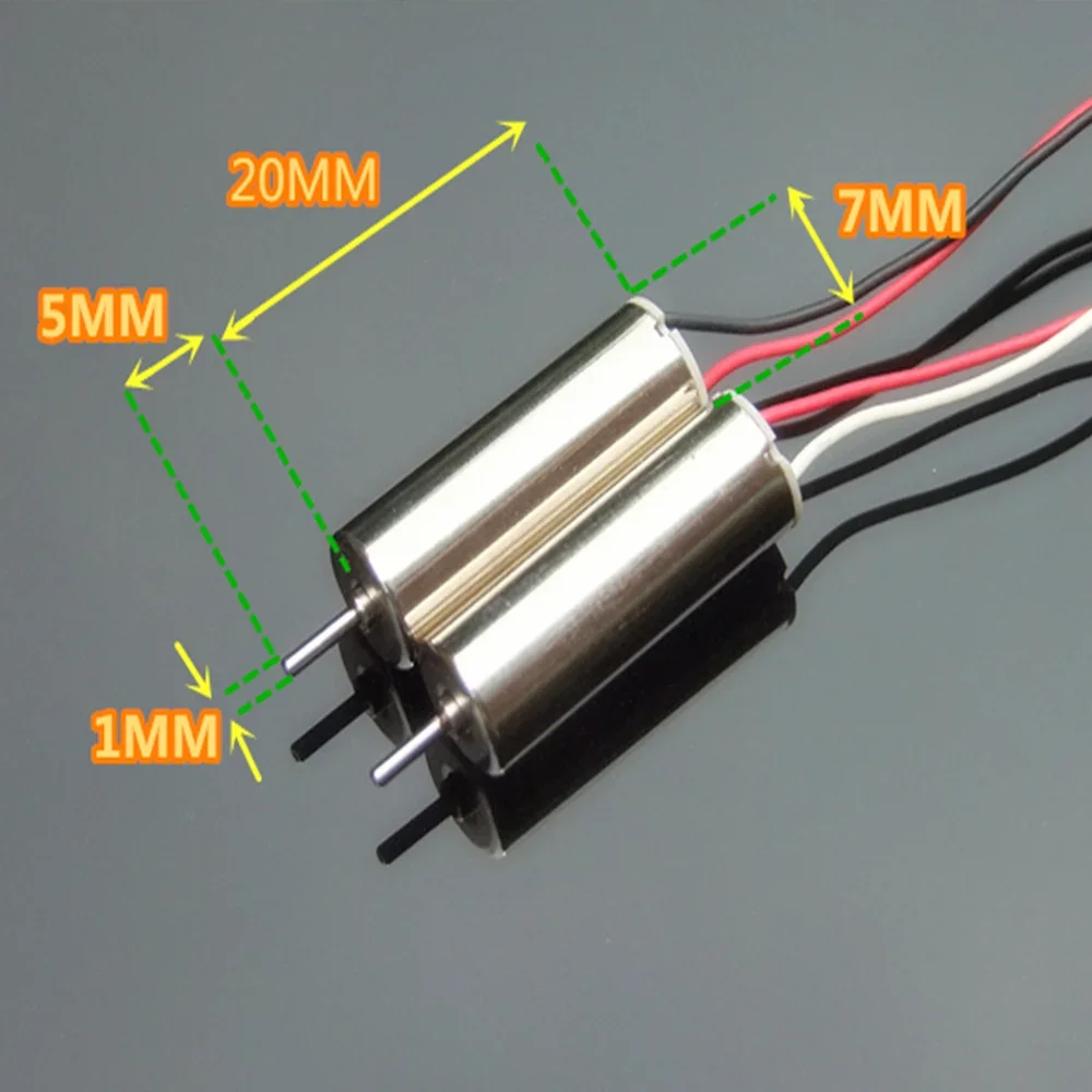 2PCS 7*20mm Mini Coreless HM Motor Electric DC 3V 3.7V 55000RPM High Speed Strong Magnetic Drone Quadcopter Multi-axis Aircraft image 3