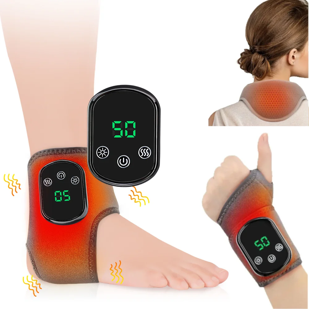 Heating Neck Massager Vibration Ankle Wrist Massage Devices Muscle Relaxer Belts Warming Pad Hot Compress Sport Protection Joint