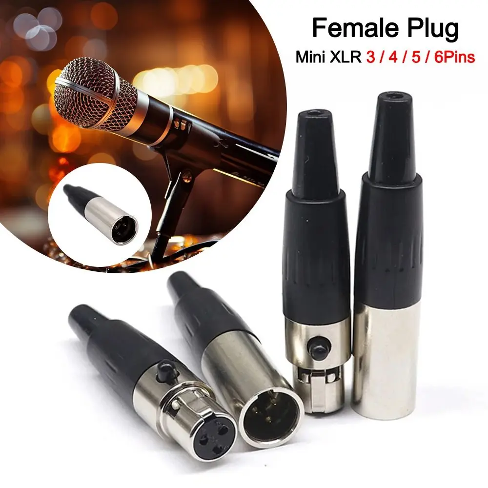 3/4/5/6Pin Mini XLR Female / Male Plug for Cable Soldering For MIC Microphone Audio Video Audio Microphone Connector