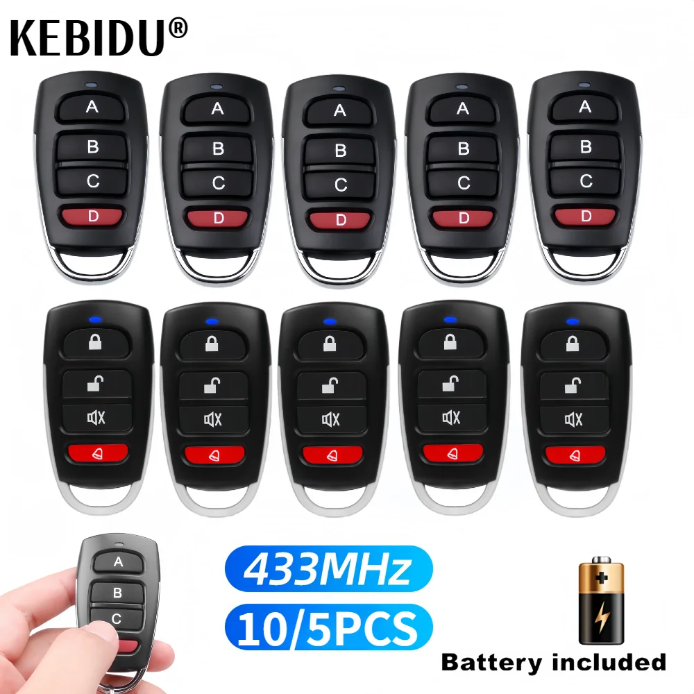 10/5pcs 433mhz Remote Control Smart Copy Duplicator Electric Garage Door Gate Remote Cloning For Garage Door Gate With Battery