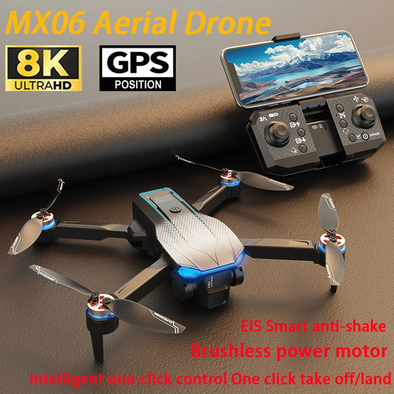 New MX06 Folding Profissional Drone 8K High-Definition Wide Angle Dron GPS RC Six-axis Gyroscope Helicopter Gifts For Kids Toys