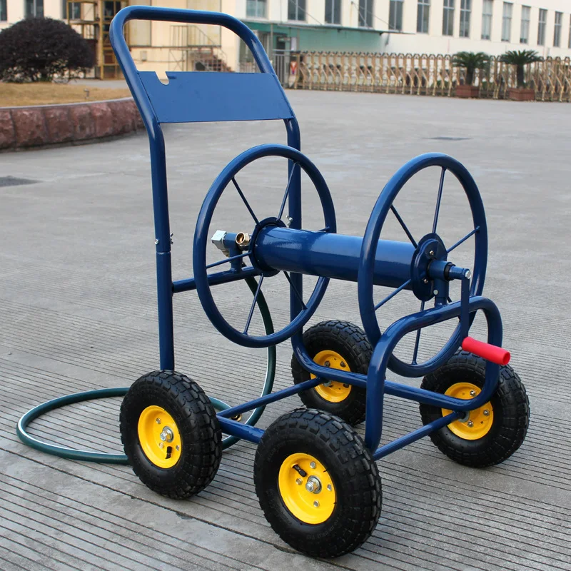 

Four-wheel all-metal water pipe storage car, watering nozzle, car wash water pipe reel, water pipe car storage rack
