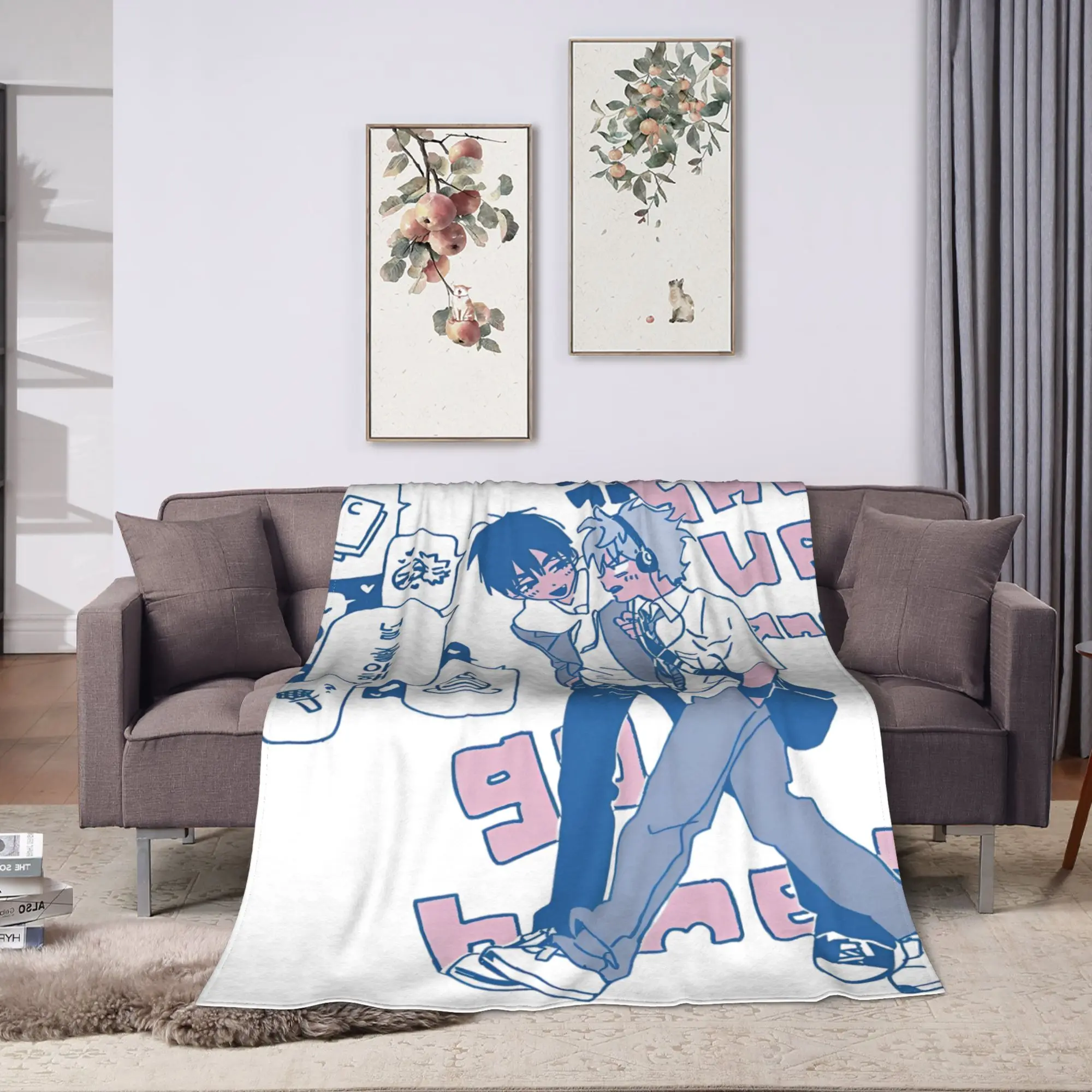 Anime Alien Stage Flannel Blanket  Soft Durable Throw Blanket for Living Room Airplane Travel Print Bedspread Sofa Bed Cover