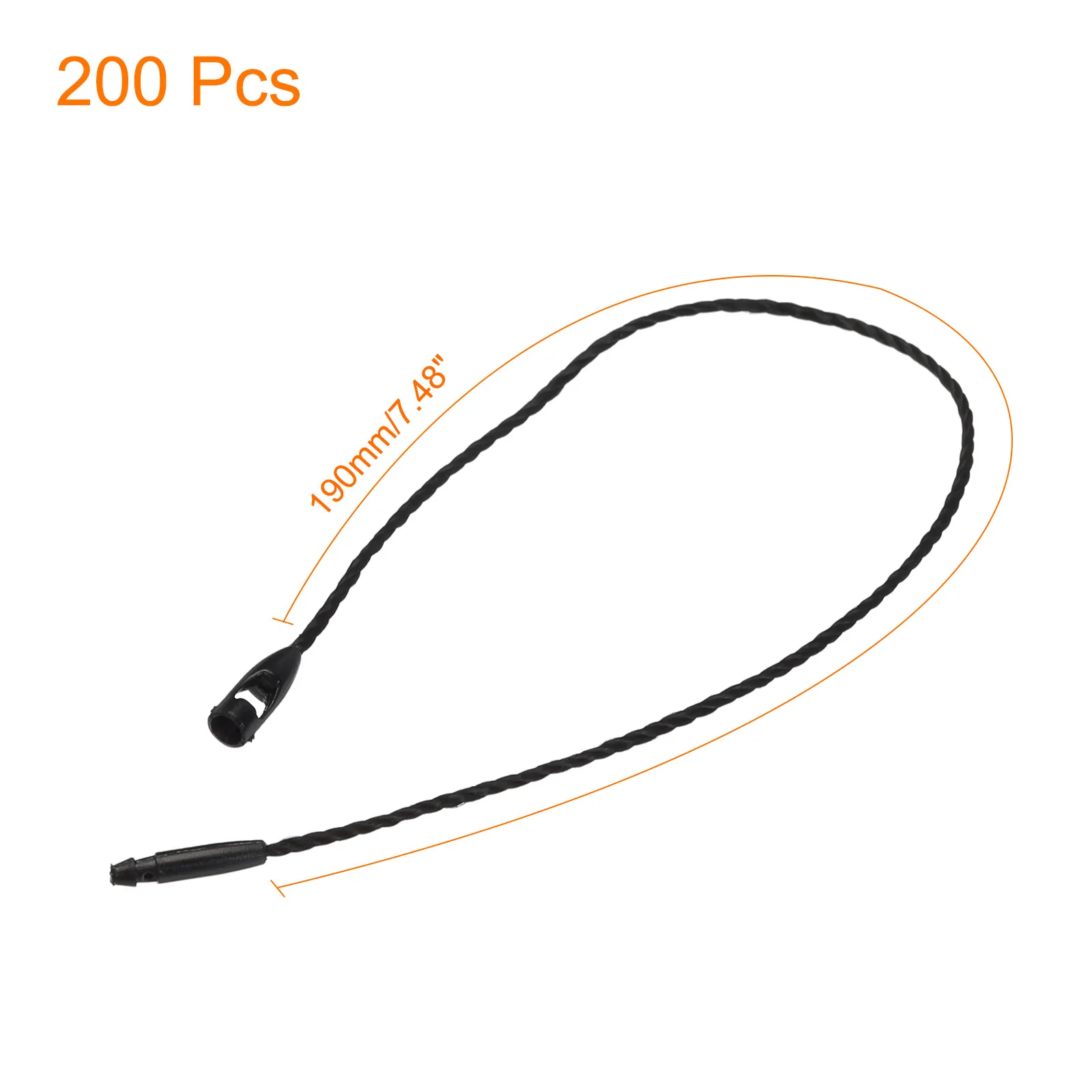 200pcs Polyester Rope Hang Tag String Snap Lock Pins Loop Price Tag Fastener Plastic Tags Ties 120/190mm Long
