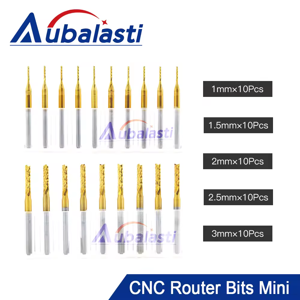 Macchina CNC Router Bit Mini PCB Utensili per fresatura in metallo duro 3.175 Punte da taglio di diametro Kit di frese CNC e fresatura CNC