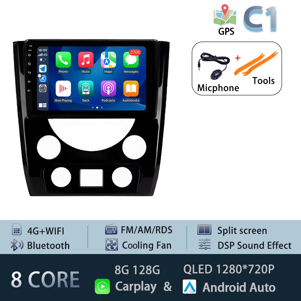 Carplay Android 15 Auto Voor SsangYong Rexton W 2014-2016 GPS Autoradio Navigatie Multimedia Video Player Stereo BT