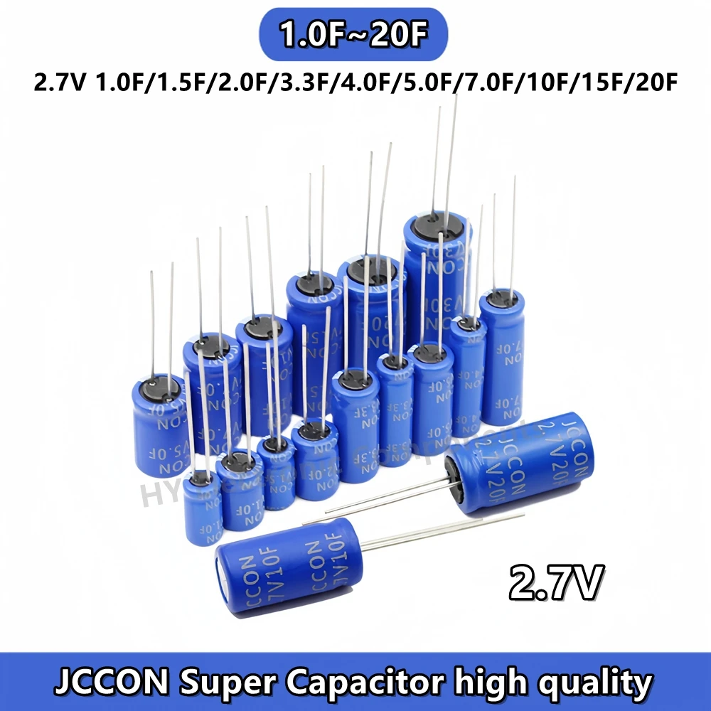 

2PCS Super Capacitor 2.7V 1.0F 1.5F 2.0F 3.3F 4F 5F 7.0F 10F 15F 20F Farah Capacitors Car Recorder Supercapacitor