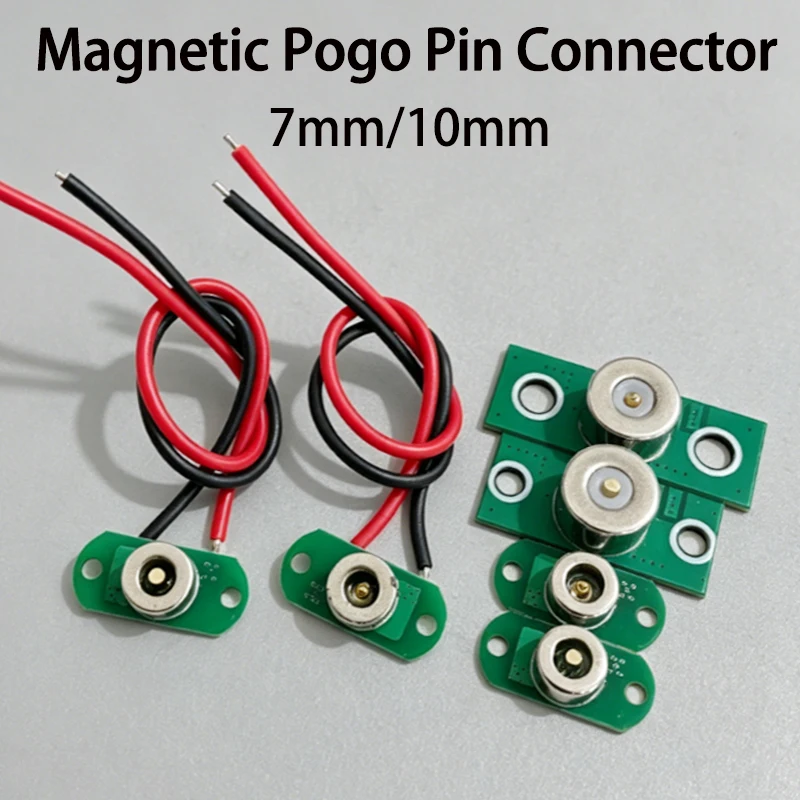 1 Stück Magnetischer Pogo-Pin-Steckverbinder zur Leiterplattenmontage, 7 mm, 10 mm, männlich/weiblich, Federklemme zum Aufladen für Schönheitsgeräte, Smartwatches, Mini-Lüfter – Detail 1