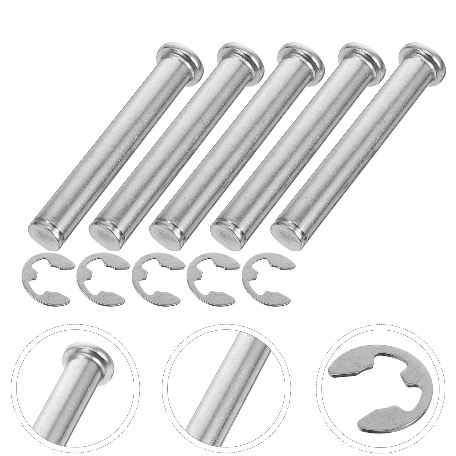 

5pcs Stainless Steel Pallet Rack Pin M12X80 Flat Head Grooved Cylinder Load Bearing Retaining Rings Pallet Racking Accessories