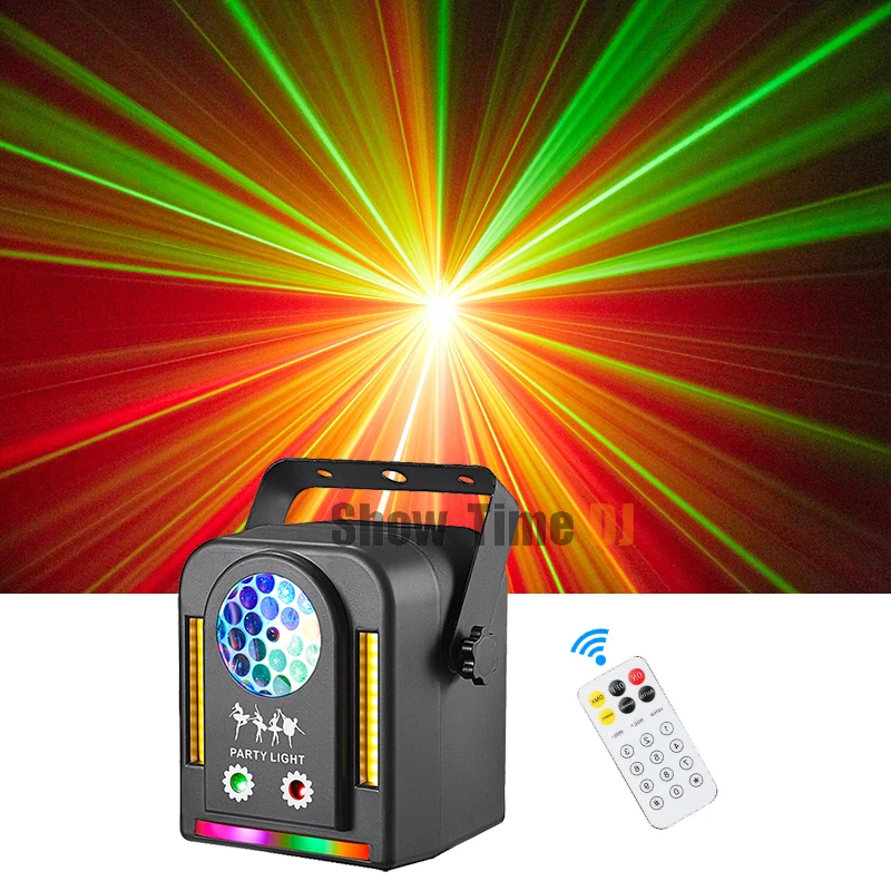 

Remote 4 Effect In 1 Led Beam Patterns Lights DJ Led RGB Light RG Laser Led Flow Disco KTV Party Holiday Night Club