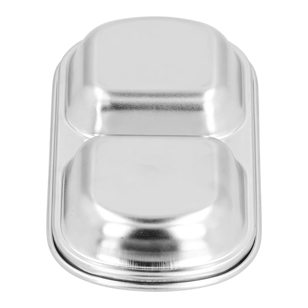 304 Rustless Steel Hot Pot Sauce Dish Partitioned Thickened Dipping Plate Two and Three Grid Smooth Divided Plate
