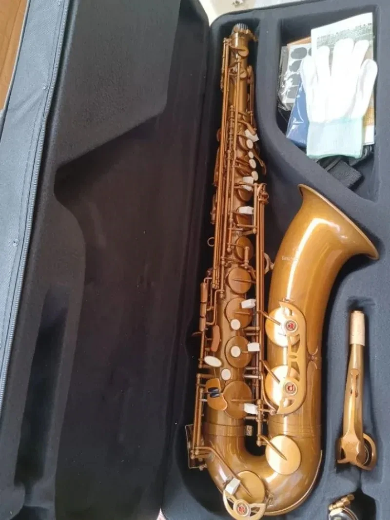 New Tenor Saxophone High Quality B Flat saxofone playing professionally paragraph Musical instrument Antique copper With Case