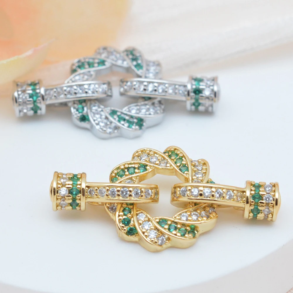 Juya 수제 18K 도금 장식 커넥터 잠금 장치 DIY 여성용 천연석 진주 바느질 보석 만들기