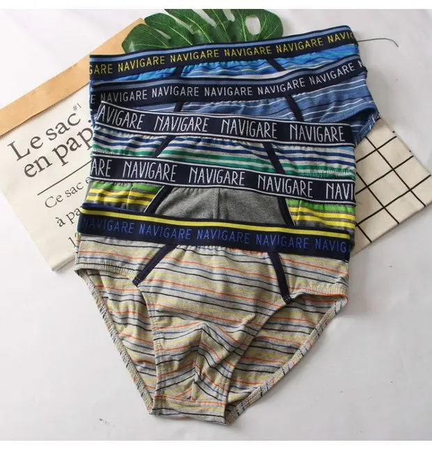 Ropa interior de algodón de alta elasticidad para hombre, pantalones triangulares de cintura baja, calzoncillos cómodos y tra...
