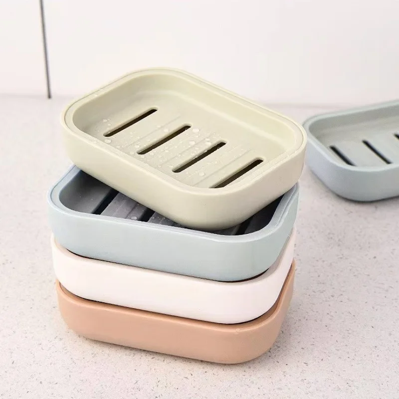 Japanese Double Layer Soap Dish Bathroom Soap Storage Box Kitchen Sponge Drain Rack Travel Soap Dispenser Soap Holder