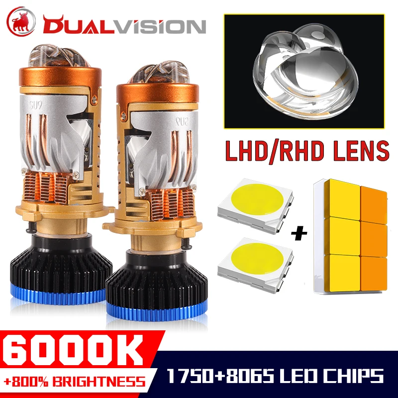 

Turbo H4 Bi LED Mini Lens LHD 3000K 4300K 6000K CSP CHIP Canbus Car Headlights Plug&Play Motorcycle Lamp Hi/Lo Dual Beam 12V Led
