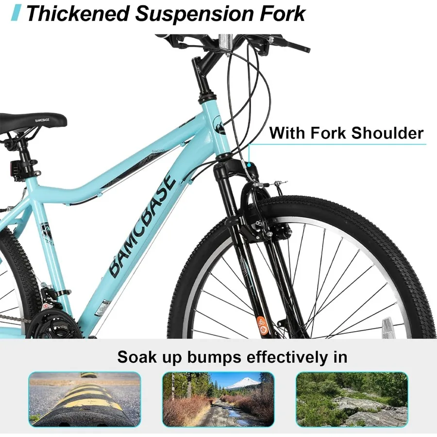 دراجة جبلية Hiland للبالغين مقاس 26 بوصة للرجال والنساء مع دراجة جبلية بإطار فولاذي عالي الكربون 21 سرعة مصممة للطرق الوعرة #3