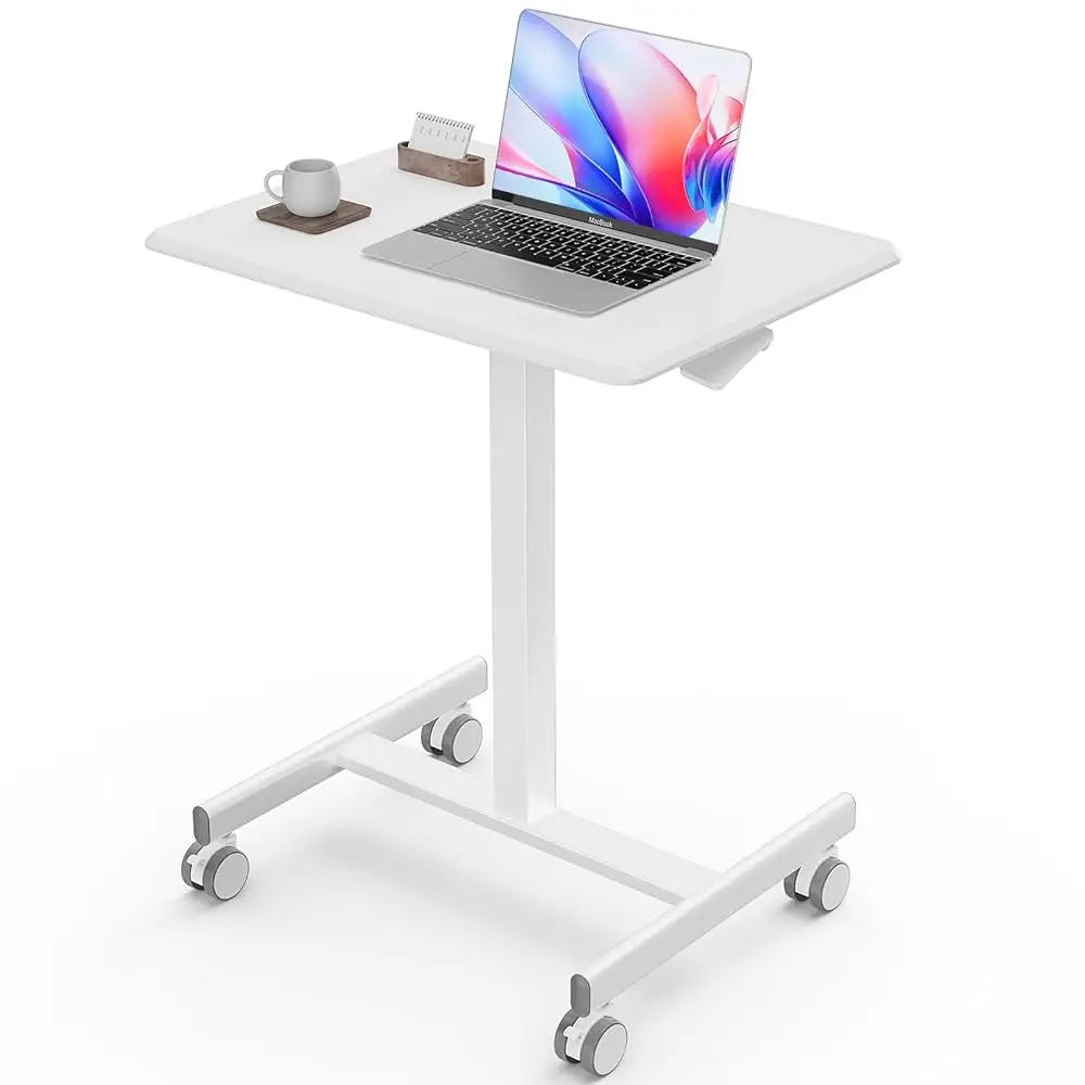 

Mobile Small Stading Desk - Sit Stand Desk, Portable Rolling Laptop Desk With Lockable Wheels, Computer Workstations,