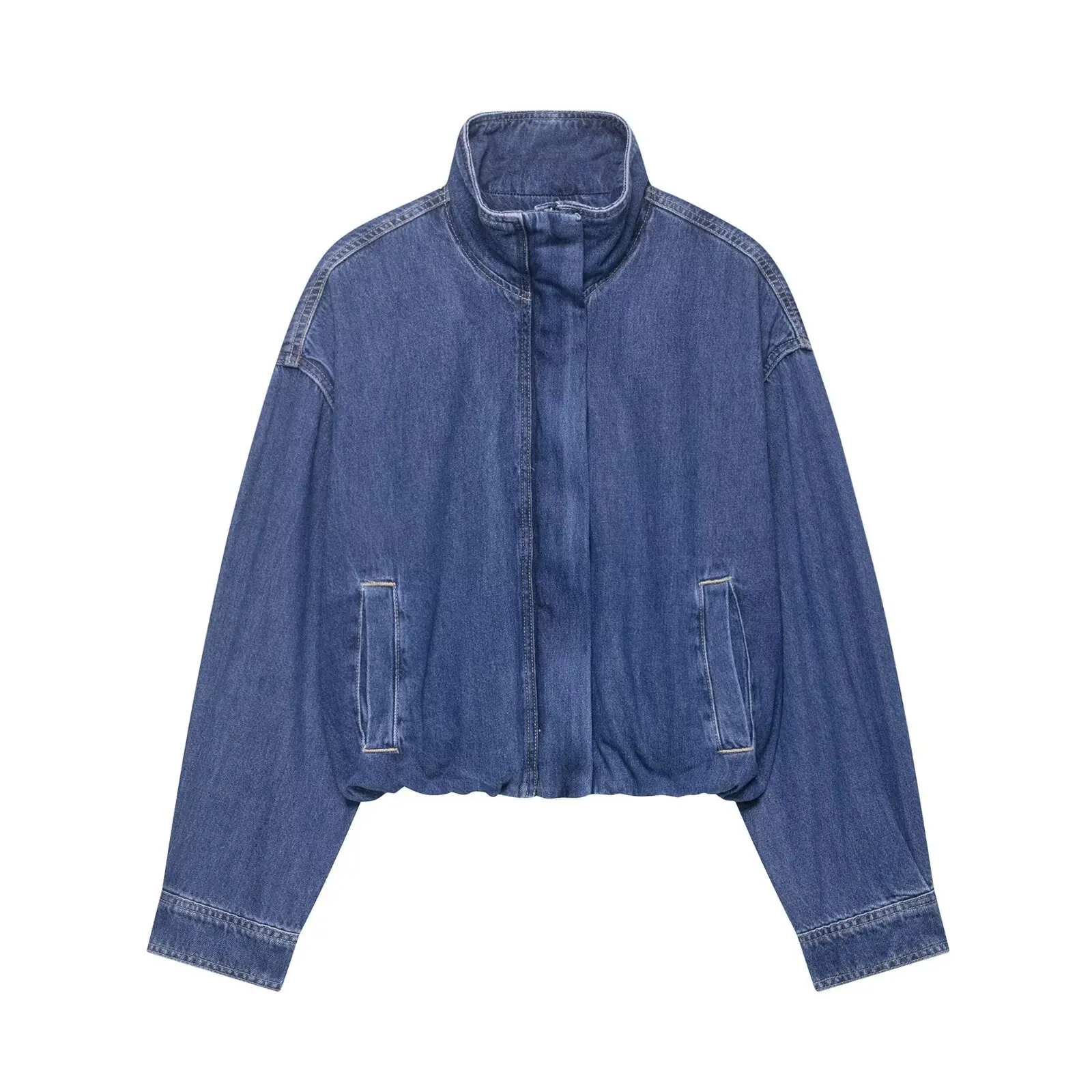 

European and American style 2025 autumn new balloon version fashionable and versatile denim jacket
