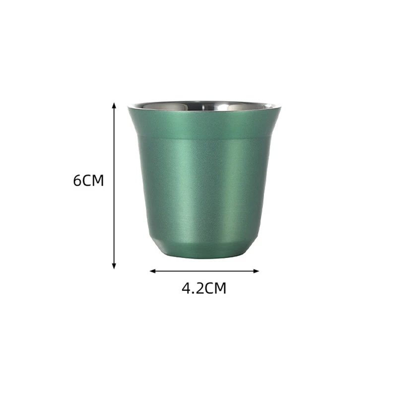 80ml 304 Stainless Steel Coffee Cups Wine Glass Espresso Mugs Double Wall Heat Insulated Capsule Cup Small Capacity Tea Bottle