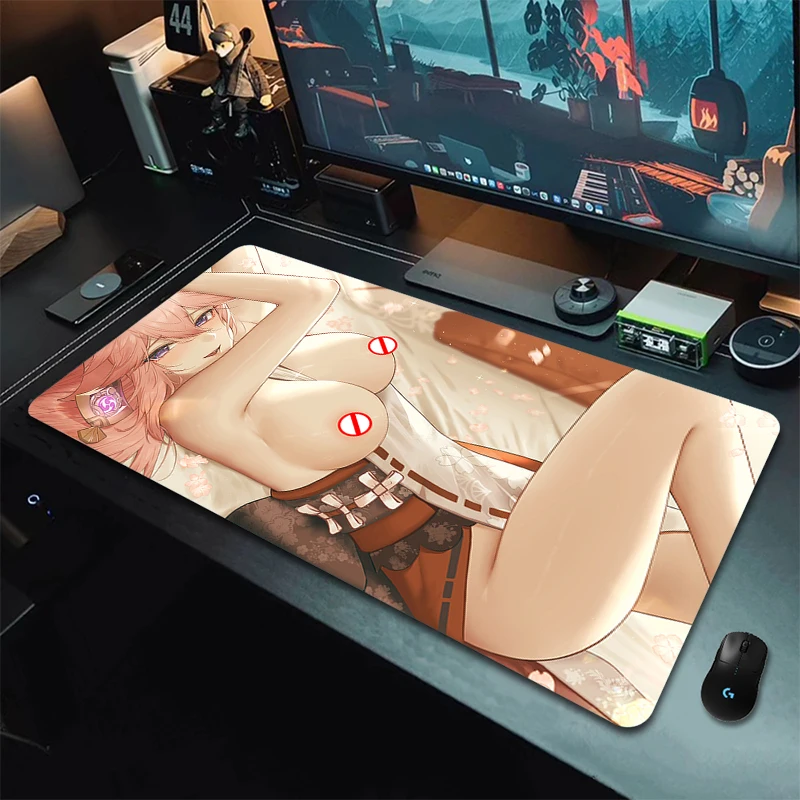 Genshin Impact NSFW-Tapis de souris gamer Hentai, avec gros seins, couleur chair, pour ordinateur, clavier, sexy