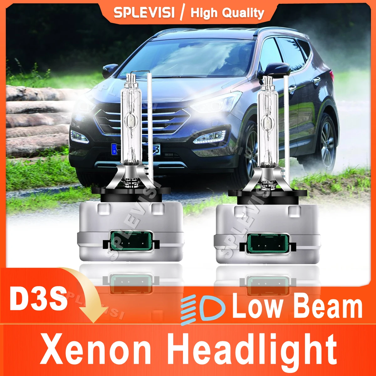 

SPLEVISI Upgrade Xenon Lamp D3S HID Lamp 6000K White For Hyundai Santa Fe MK3 2013 2014 2015 2016 2017 2018 Headlight Low Beam