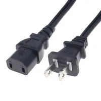 Universal 2-Prong Polarized Male to IEC C17 Female Extension Cord 1.5m Power Replacement Cable for Sony PS4 Pro Xbox One etc.