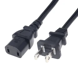 Universal 2-Prong Polarized Male to IEC C17 Female Extension Cord 1.5m Power Replacement Cable for Sony PS4 Pro Xbox One etc.