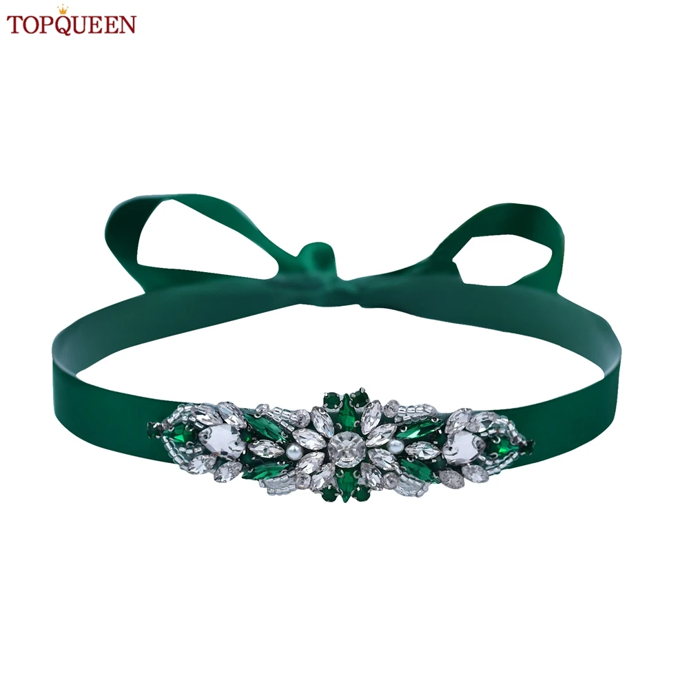 Topqueen Handgemaakte Geappliqueerde Avondjurk Lint Riem Sieraden Kleine Riem Voor Bruids Bruiloft Banket Riem S337-KL