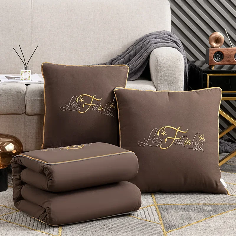 High End Pillow and Blanket Dual-use Car Folding Cushion Office Nap Pillow and Blanket 2-in-1 Summer Household Cool Blanket