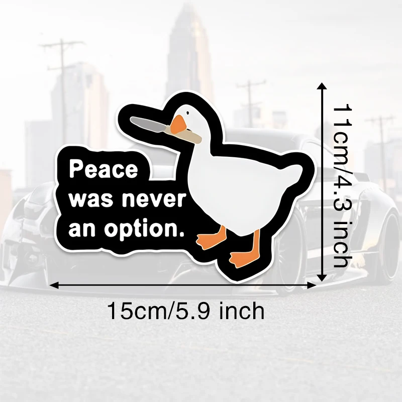 Peace Was Never An Option Sticker Outdoor Rated Vinyl Sticker Decal For Car, Windows, Bumpers, Laptops