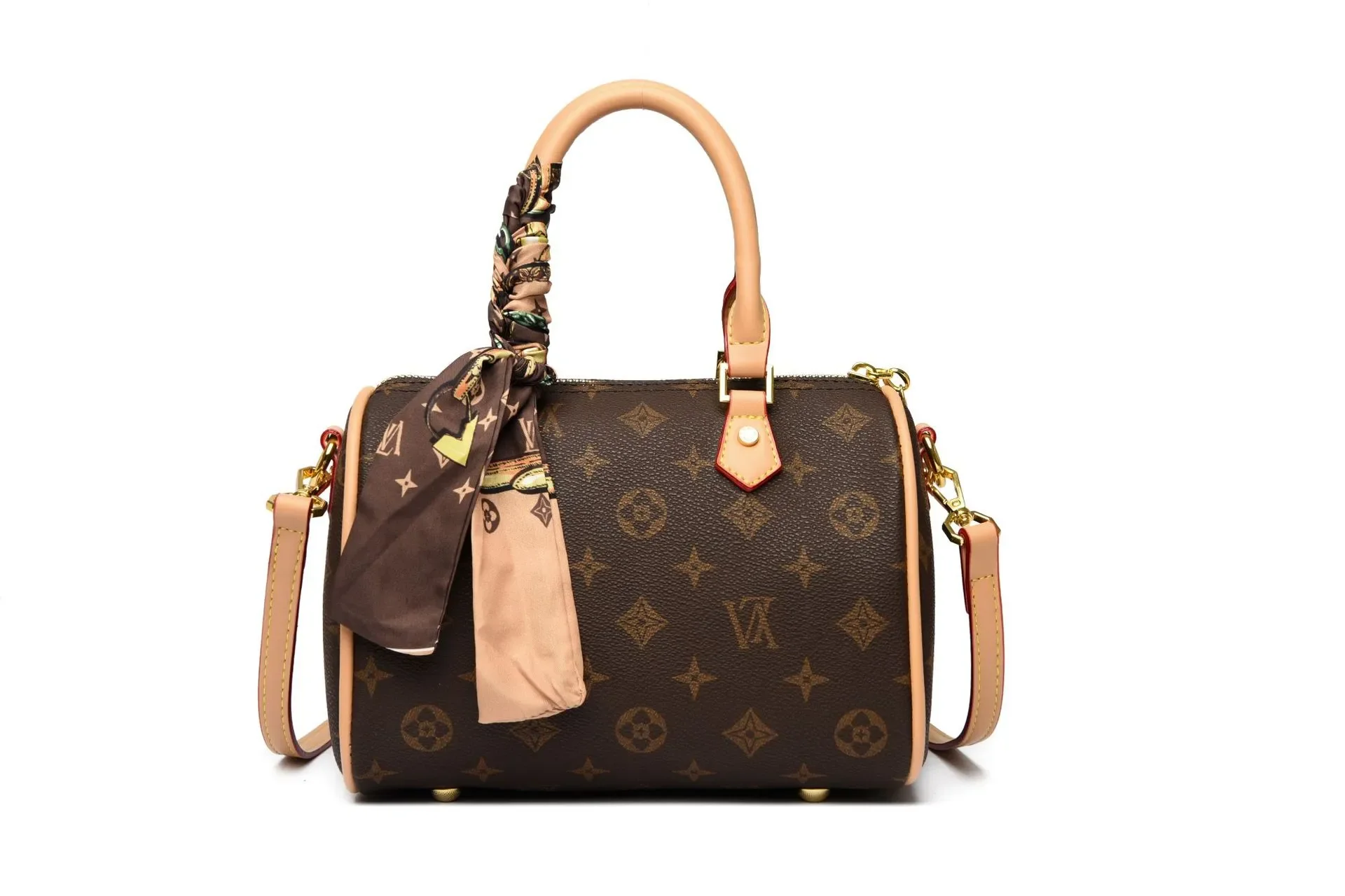 

OULAIMEIZI Designer 2025 New Fashionable Boston Womens Retro Versatile Single Shoulder Cross body Bag brown yellow