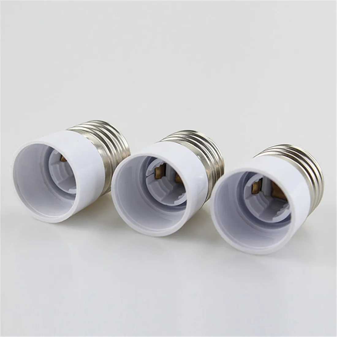 4pcs Pack E27 to E14 Socket Adapter, White Medium E27 to Candelabra E14 Base Bulb Converter