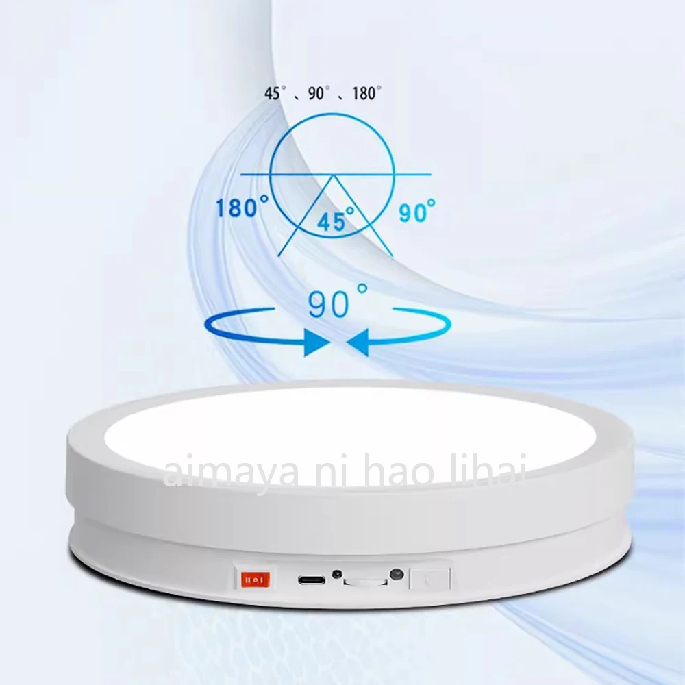 32CM Remote Control Auto-Rotating Display Turntable – LED Light Shooting Platform