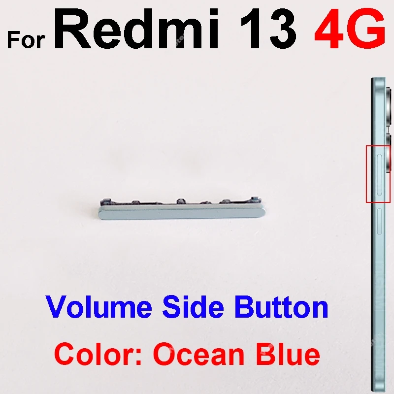 ل Xiaomi Redmi 13 13C 13R 4G حتى أسفل حجم زر الطاقة حجم الجانب زر التحكم مفاتيح جانبية استبدال إصلاح أجزاء